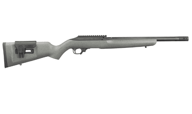 Buy Ruger 10/22 Competition .22 LR 10+1 Cap 16.12″ – 10+1 Rounds, 16.12″ Barrel, Gray Stock, Synthetic, Blue/Black