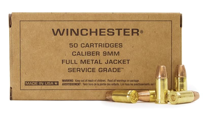 500rds Of Winchester Service Grade 9mm 115 Grain FMJ