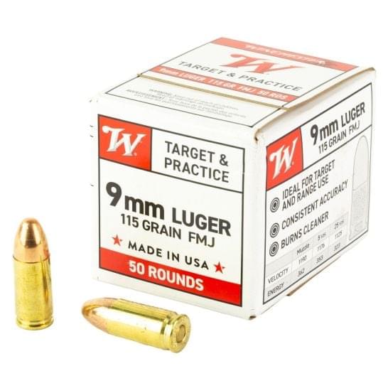 Buy 1,000 Rounds Of Winchester USA 9mm FMJ 115 Grain Ammo